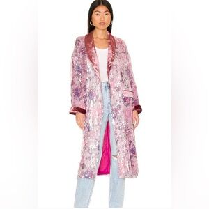 Free People Kealey Sequin Velvet Shimmer Duster Kimono